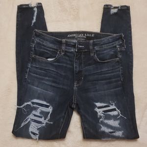 American Eagle Distressed Skinny Hi Rise Jegging